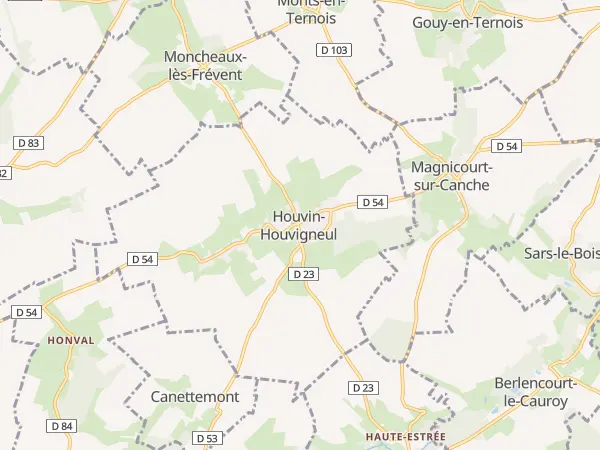 Plan de Houvin-Houvigneul