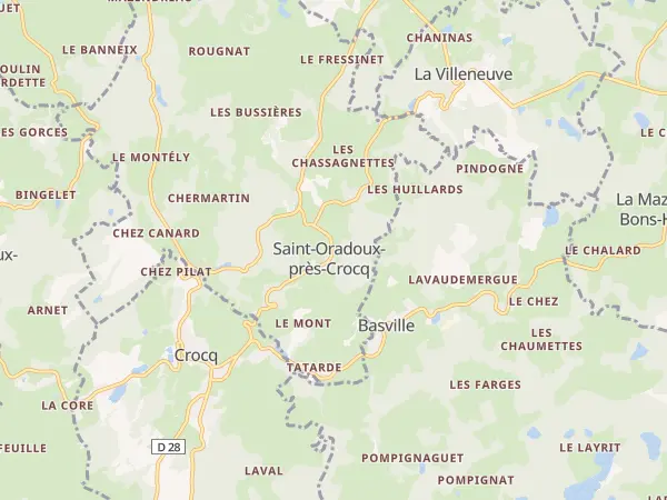 Plan de Saint-Oradoux-près-Crocq