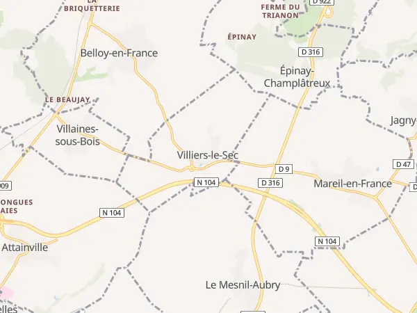 Plan de Villiers-le-Sec