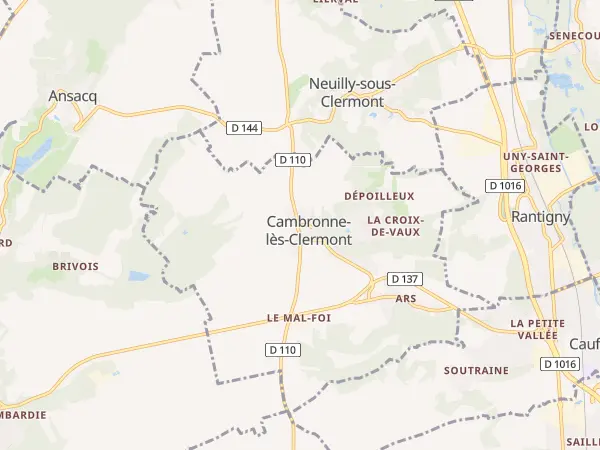Plan de Cambronne-lès-Clermont