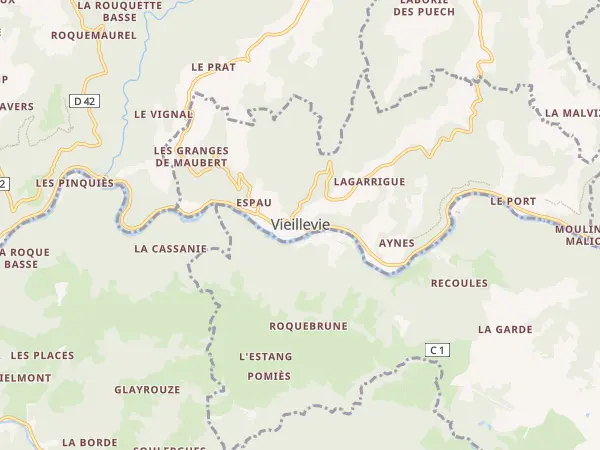 Plan de Vieillevie