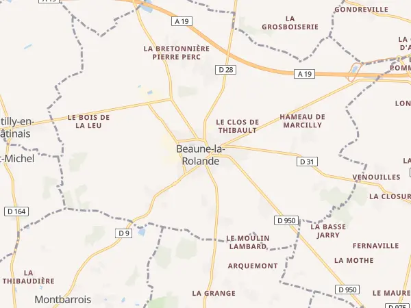 Plan de Beaune-la-Rolande