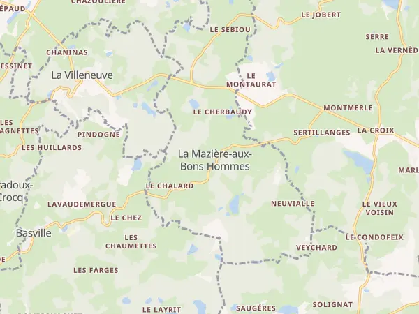 Plan de La Mazière-aux-Bons-Hommes