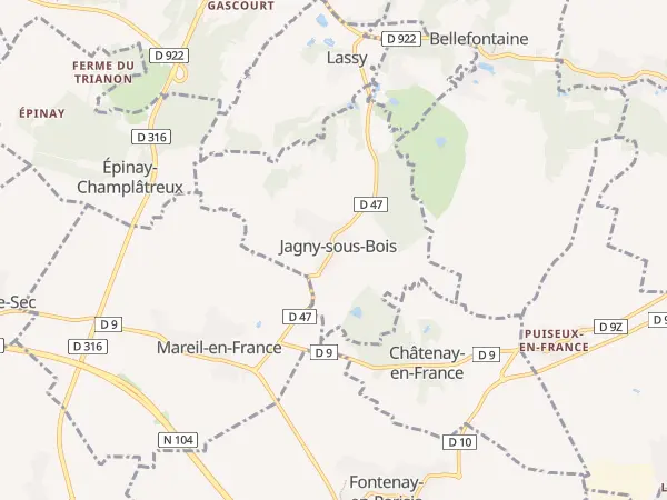 Plan de Jagny-sous-Bois