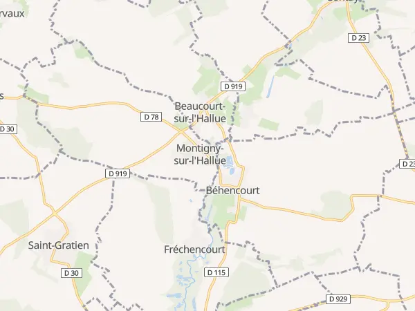 Plan de Montigny-sur-l’Hallue