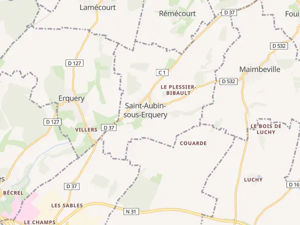Plan de Saint-Aubin-sous-Erquery
