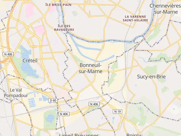 Plan de Bonneuil-sur-Marne