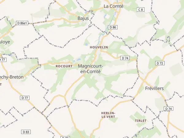 Plan de Magnicourt-en-Comte