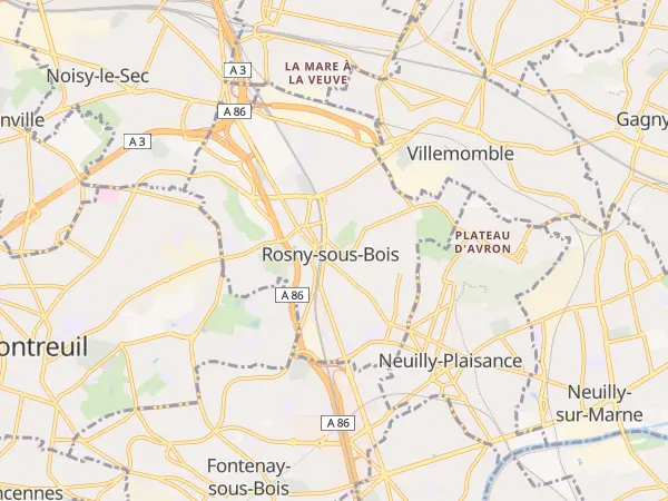 Plan de Rosny-sous-Bois
