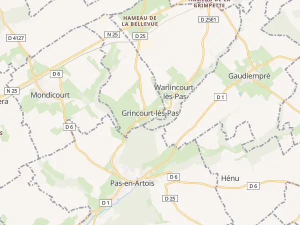 Plan de Grincourt-lès-Pas