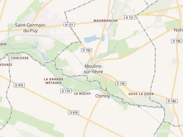 Plan de Moulins-sur-Yèvre
