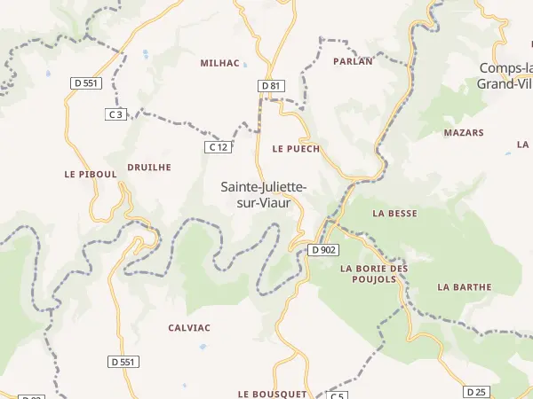 Plan de Sainte-Juliette-sur-Viaur
