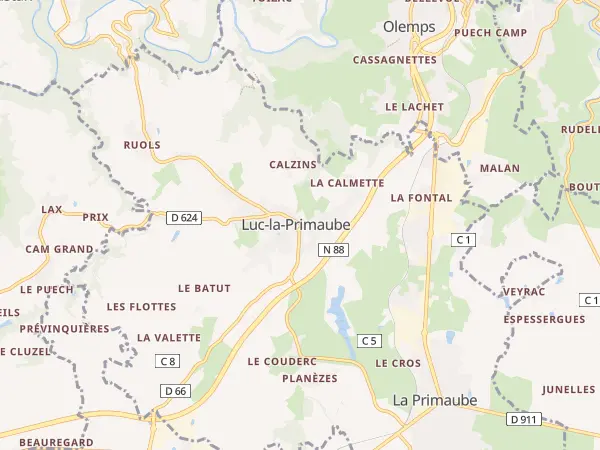 Plan de Luc-la-Primaube