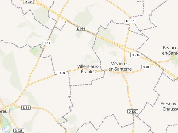 Plan de Villers-aux-Érables