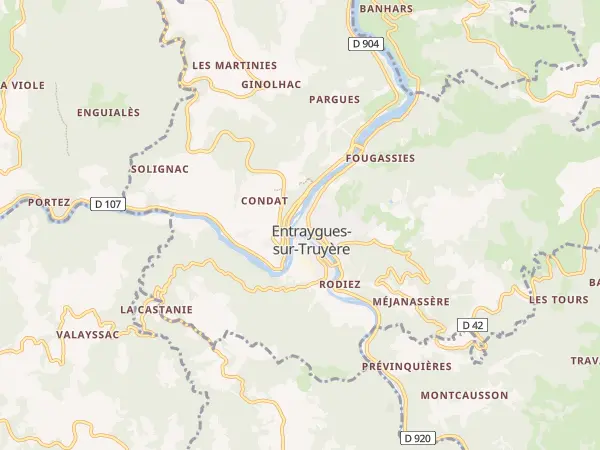 Plan de Entraygues-sur-Truyère
