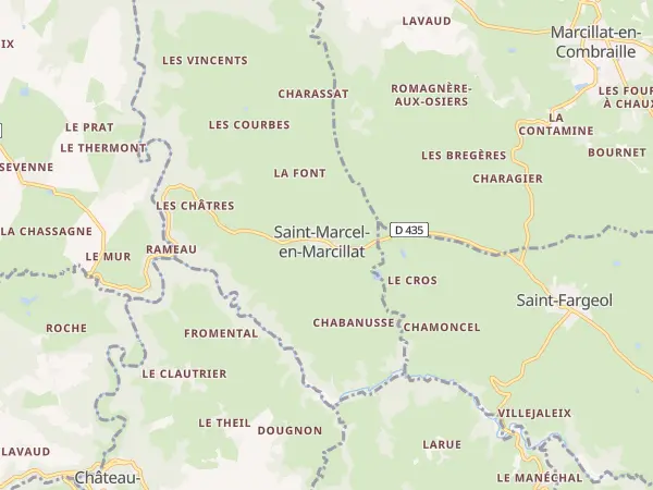 Plan de Saint-Marcel-en-Marcillat