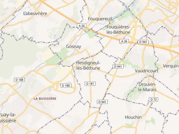 Plan de Hesdigneul-lès-Béthune