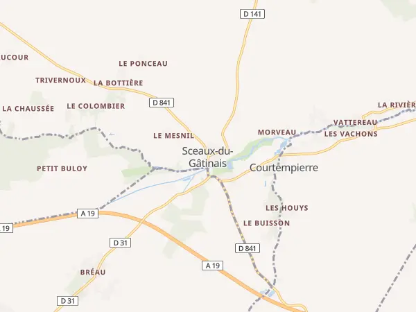 Plan de Sceaux-du-Gâtinais