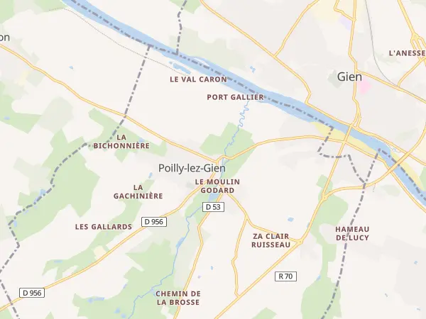 Plan de Poilly-lez-Gien