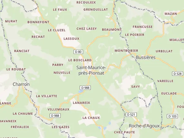 Plan de Saint-Maurice-près-Pionsat