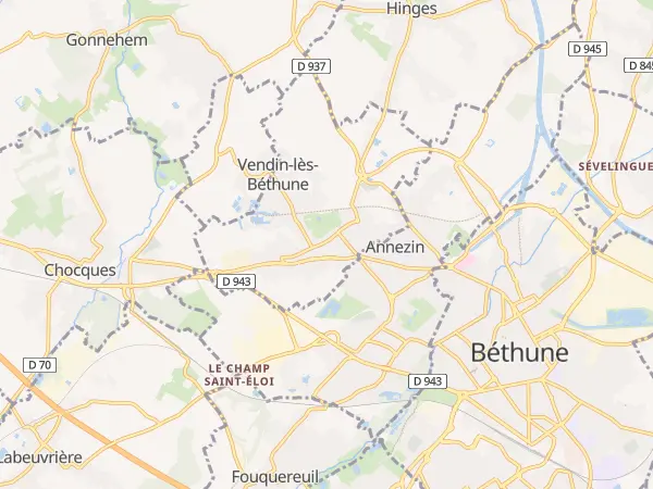 Plan de Vendin-lès-Béthune