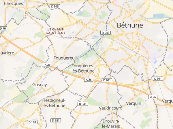 Plan de Fouquières-lès-Béthune