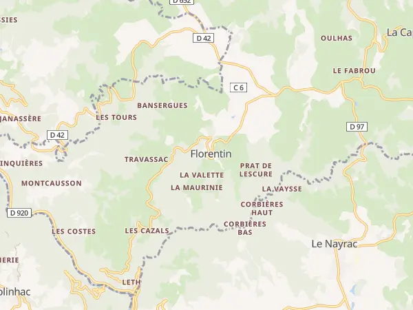 Plan de Florentin-la-Capelle