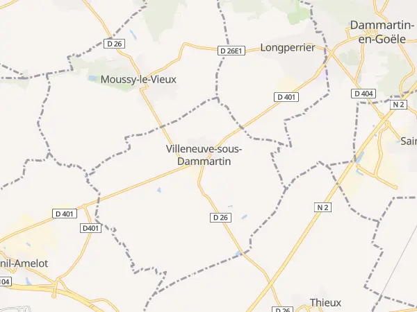 Plan de Villeneuve-sous-Dammartin