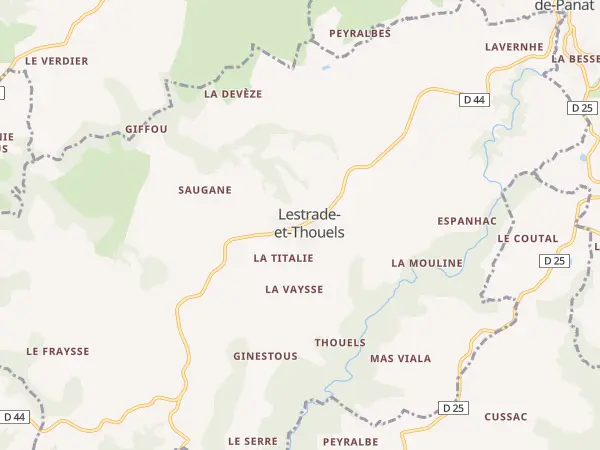 Plan de Lestrade-et-Thouels