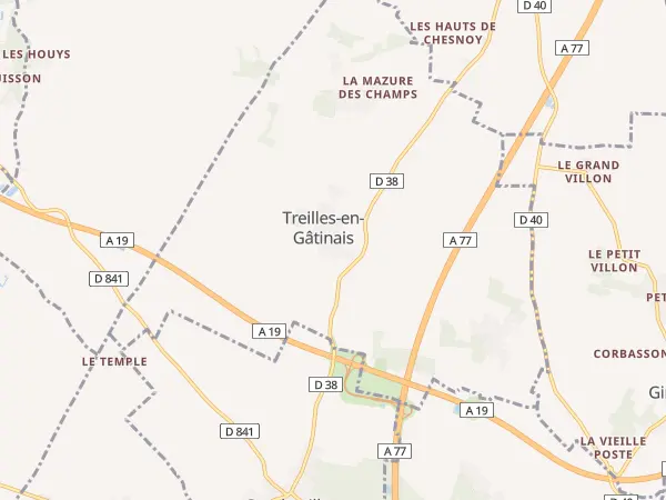 Plan de Treilles-en-Gâtinais