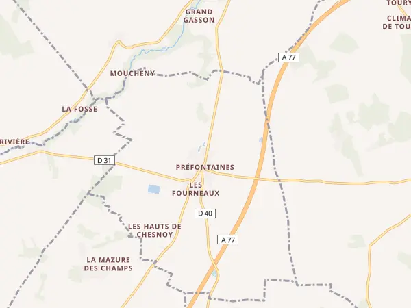 Plan de Préfontaines