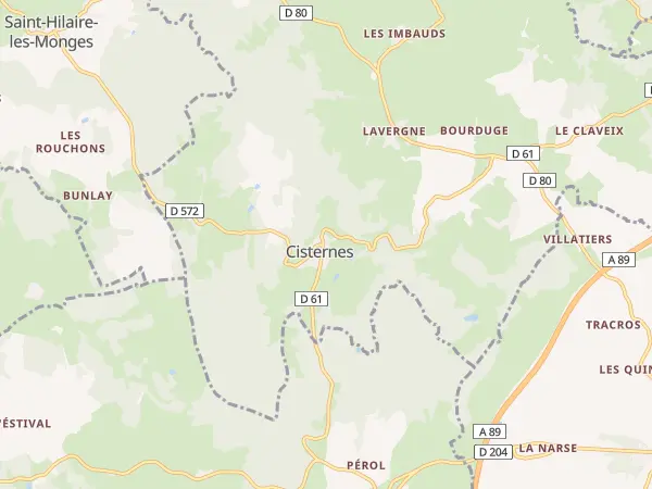 Plan de Cisternes-la-Forêt