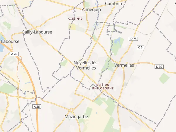 Plan de Noyelles-lès-Vermelles