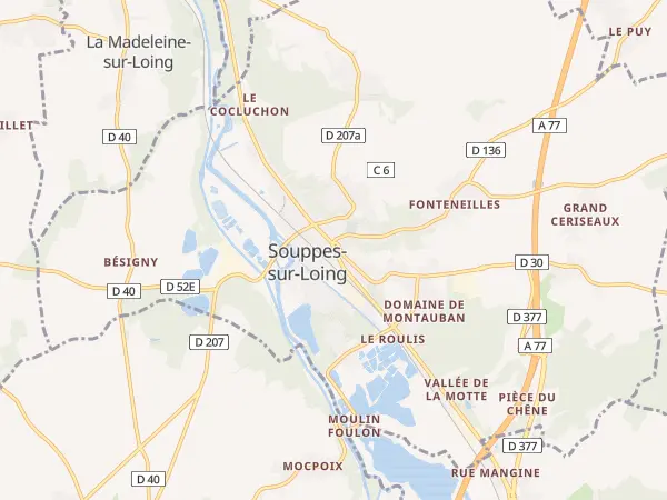 Plan de Souppes-sur-Loing