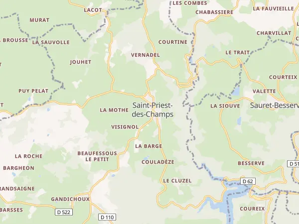 Plan de Saint-Priest-des-Champs