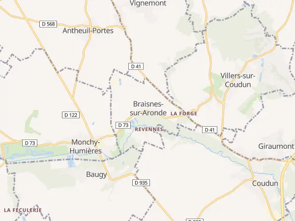 Plan de Braisnes-sur-Aronde