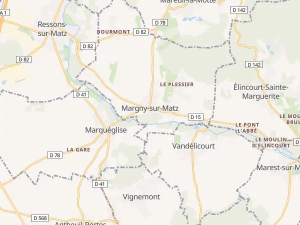 Plan de Margny-sur-Matz