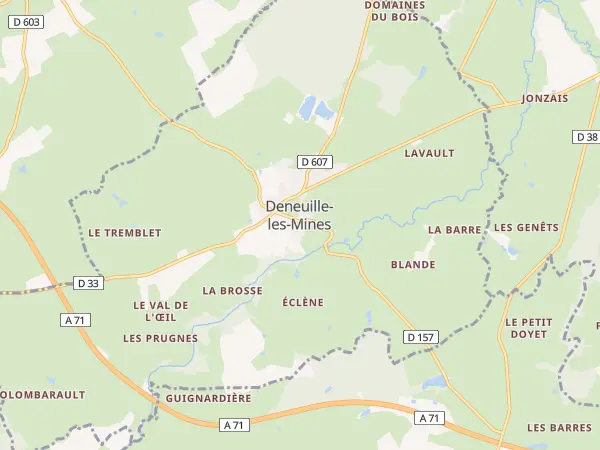 Plan de Deneuille-les-Mines