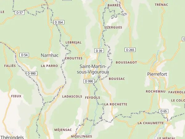 Plan de Saint-Martin-sous-Vigouroux