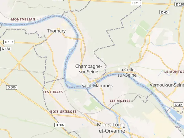 Plan de Champagne-sur-Seine