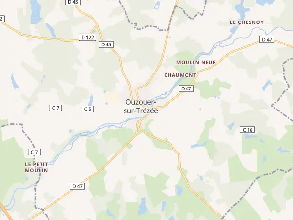 Plan de Ouzouer-sur-Trézée