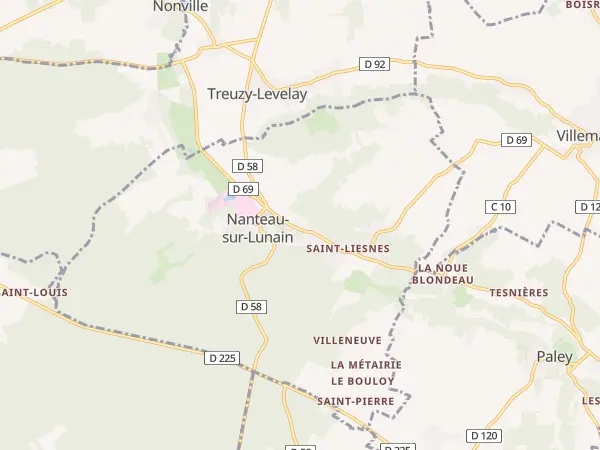Plan de Nanteau-sur-Lunain
