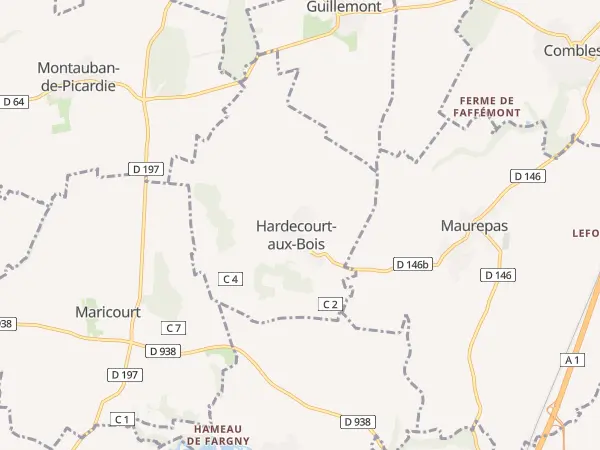 Plan de Hardecourt-aux-Bois