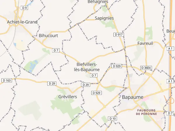 Plan de Biefvillers-lès-Bapaume