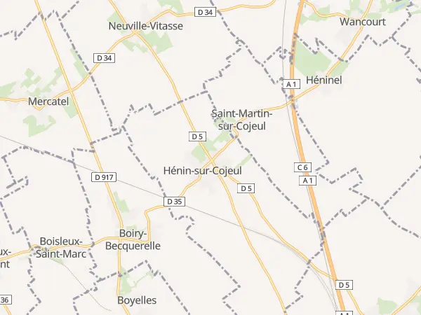 Plan de Hénin-sur-Cojeul