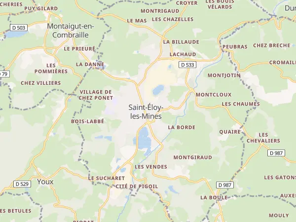 Plan de Saint-Éloy-les-Mines