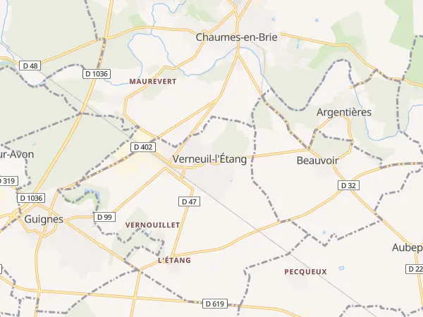 Plan de Verneuil-l’Étang