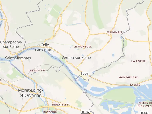 Plan de Vernou-la-Celle-sur-Seine