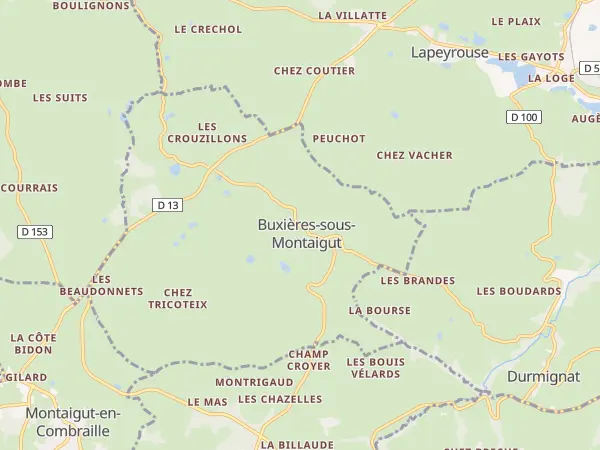 Plan de Buxières-sous-Montaigut