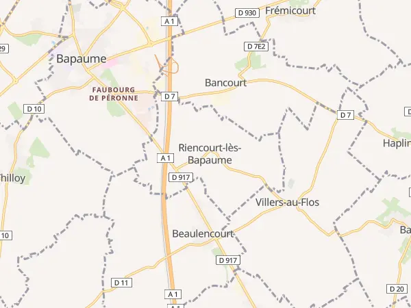 Plan de Riencourt-lès-Bapaume